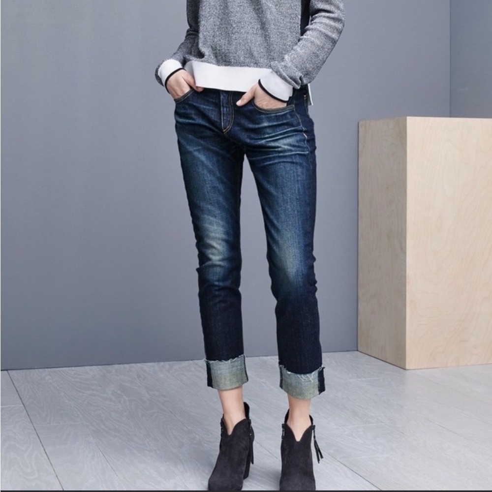 NWOT Rag & Bone Dre Slim Boyfriend Cuffed Jeans Size 25